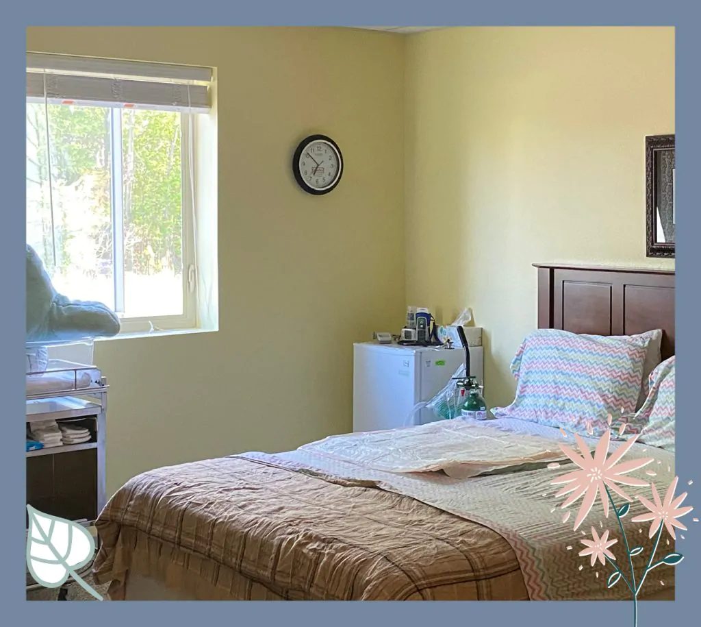 Calm birthing room at the birth center